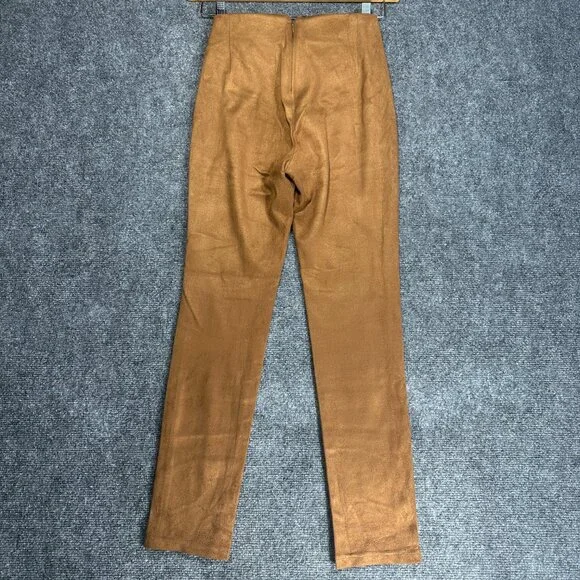 Wilfred Pants Womens 0 Brown Faux Suede Back Zip Tapered Leg - Picture 6 of 8